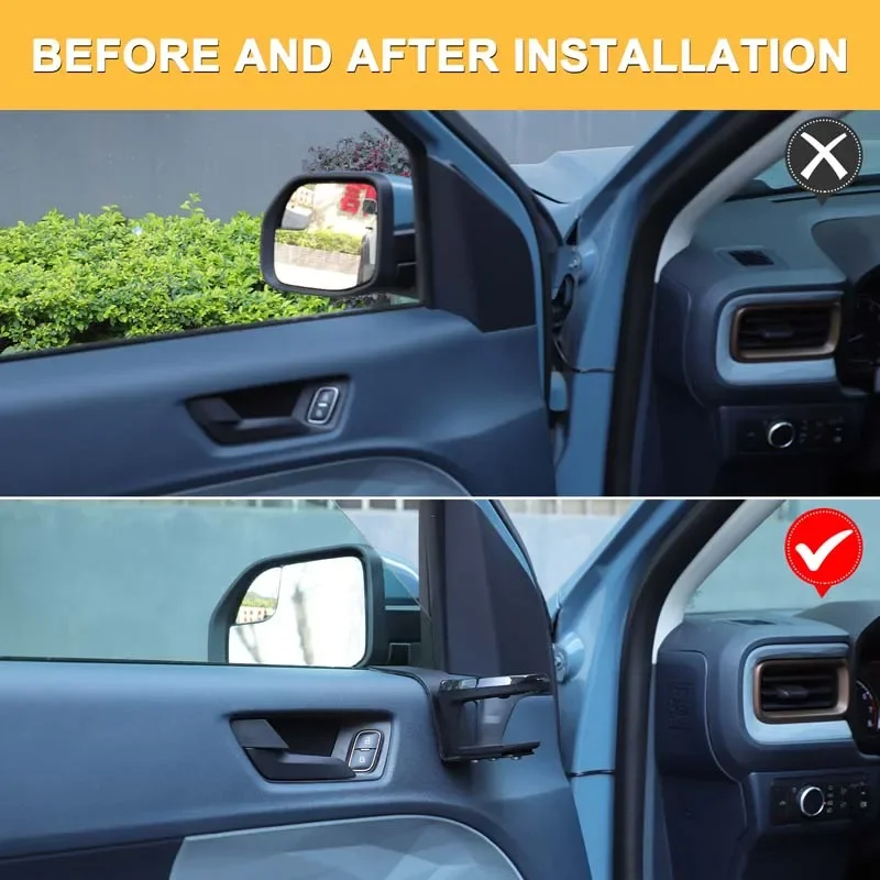 

Carbon Steel Black For Ford Maverick 2022-2025+ Car Interior Door Panel Top-edge Water Cup Holder Car Interior Accessories
