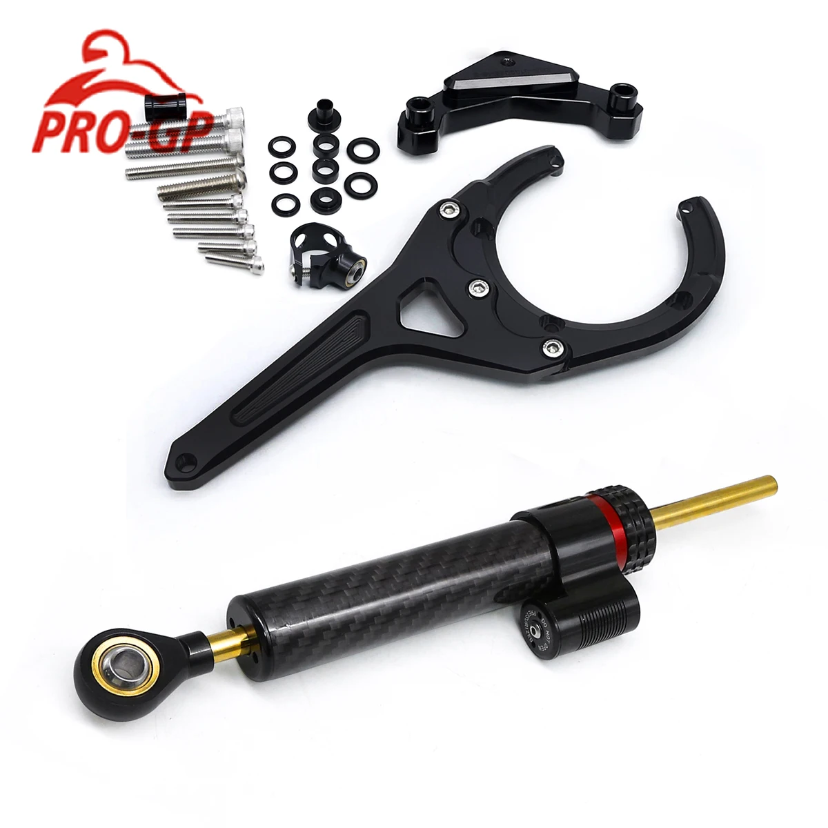 For Suzuki GSXS1000GT 2022-2023 Carbon Steering Dampers Motorcycle Stabilize Damper Bracket Mounting Kit