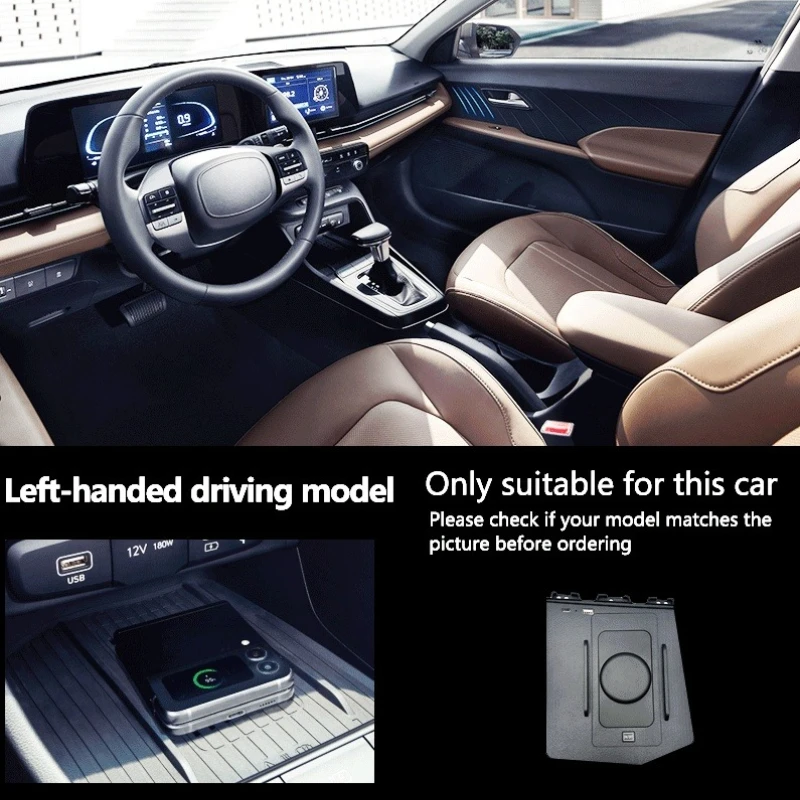 Carregador Sem Fio para Carro Hyundai Accent Verna 2022-2023, Suporte para Celular, Sistema Inteligente, Console Central, Base de Carregamento Rápido
