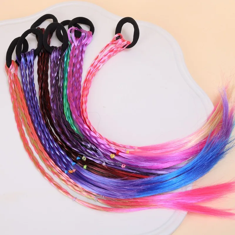 Multicolor Wig Braids Women Decorative Hairstyle Pigtail Hair Ties Girls Colorful Rubber Band Braid Headwear Hair Accessories