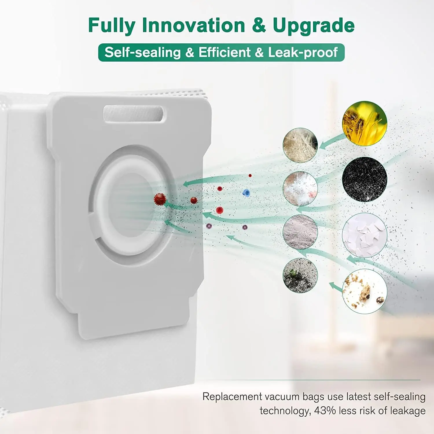 Vacuum Bags Compatible with iRobot Roomba i1+, i3+, i4+, i5+, i6+, i7+, i8+, j5+, j6+, j7+, j8+, j9+, s9+, Vacuum bag for irobot