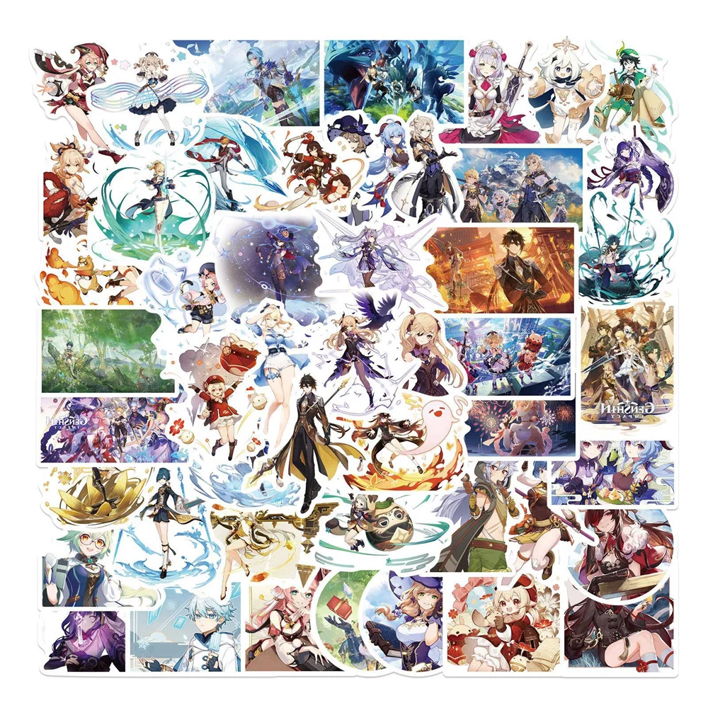 10/30/50PCS New Genshin Impact Sticker Pack Cartoon Creative Anime iPad Luggage Table Car Chair Decoration Waterproof Wholesale
