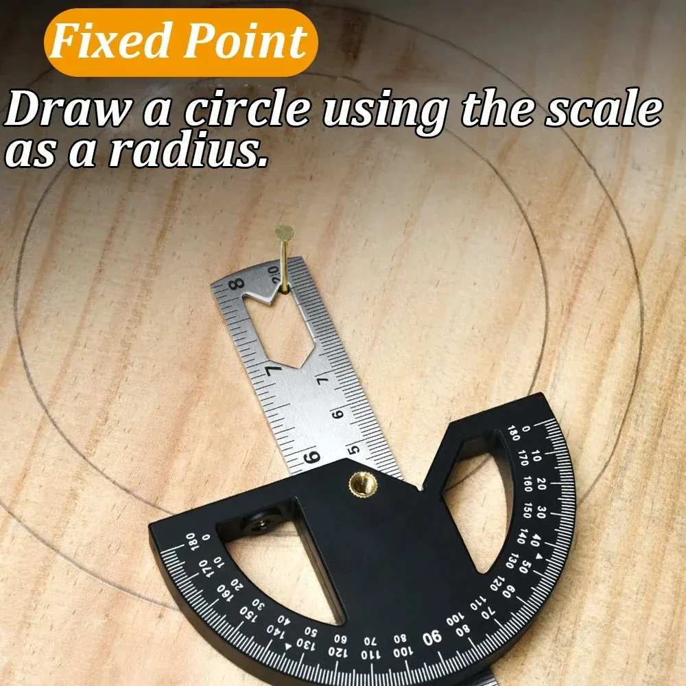 8/12 Inch 180 ° Aluminum Alloy Multifunctional Angle Gauge Goniometer Ruler Precision Multi-angle Measurement Tools Protractor