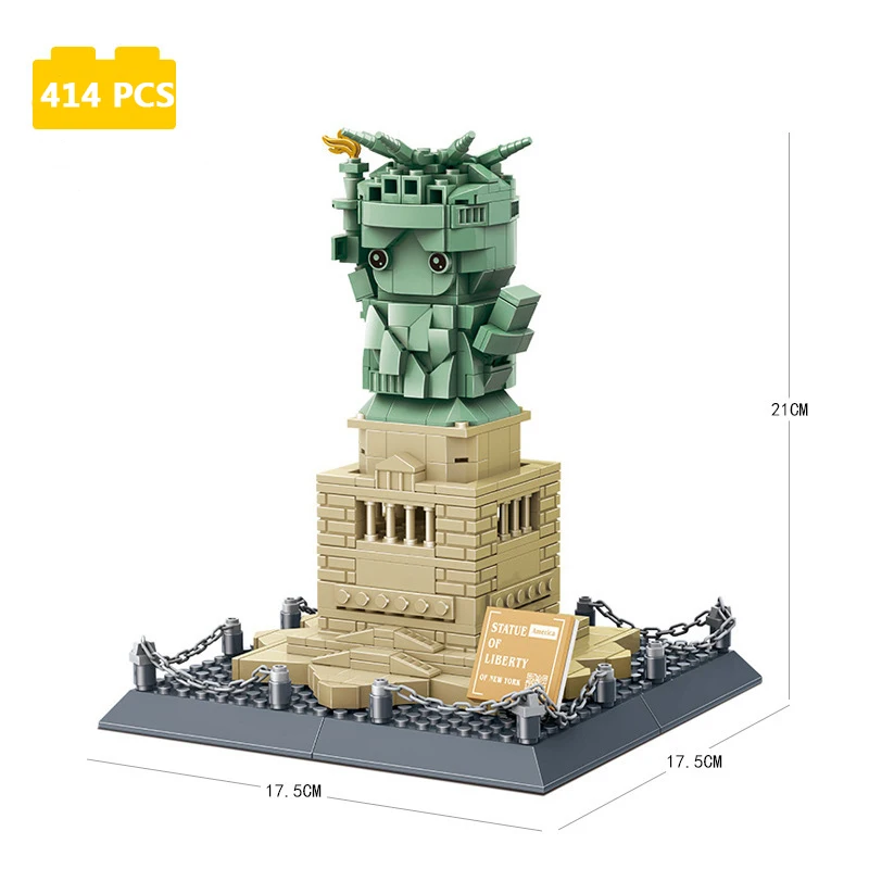 Conjunto para construção da Estátua da Liberdade para crianças e adultos, presente modelo arquitetônico, coleção grande, compatível com 21042, 1685 peças