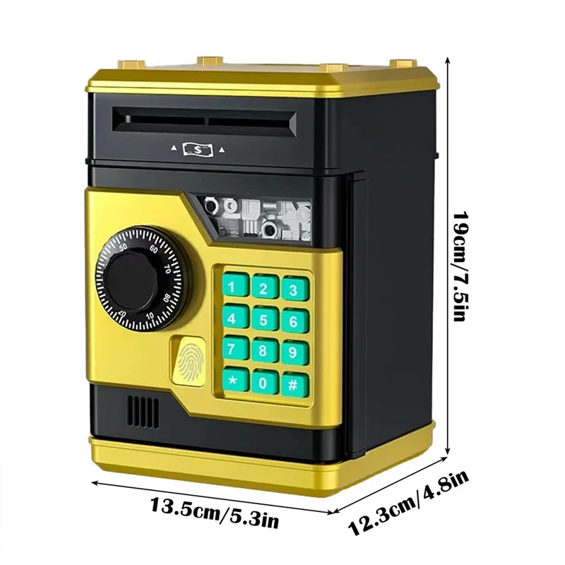 A98Z Electronic Piggy Bank ATM Password Money Box Safe Smart Fingerprint Automatic Banking Kids Gift Money Box
