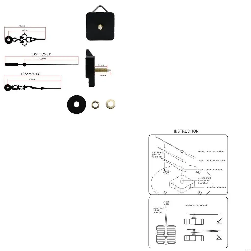 L43A One-second Silent DIY Wall Clock Movement Mechanism Hands Repair Tool Parts