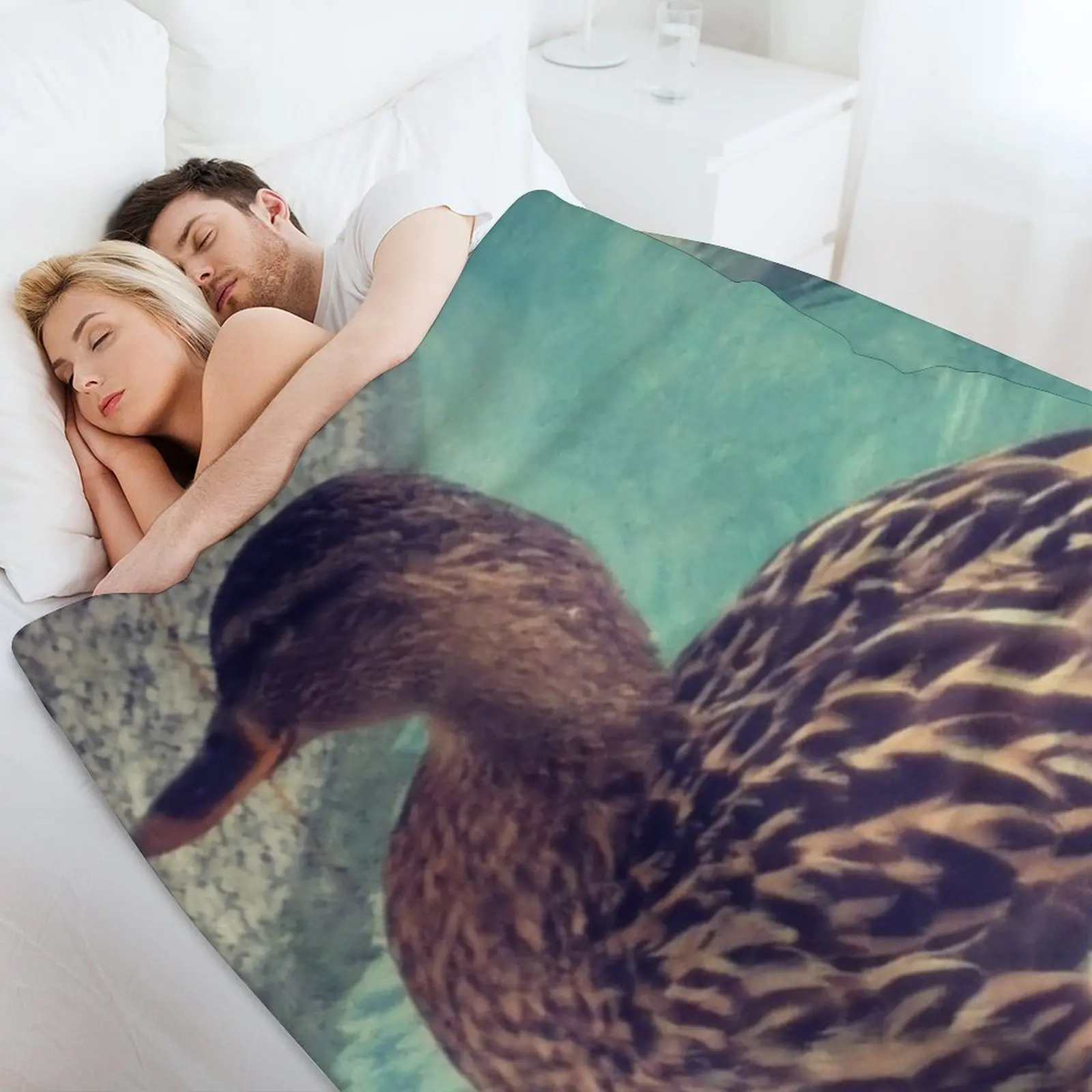 بطانية رمي البطة البرية، شتوية دافئة، بطانيات شعر أنعم #4