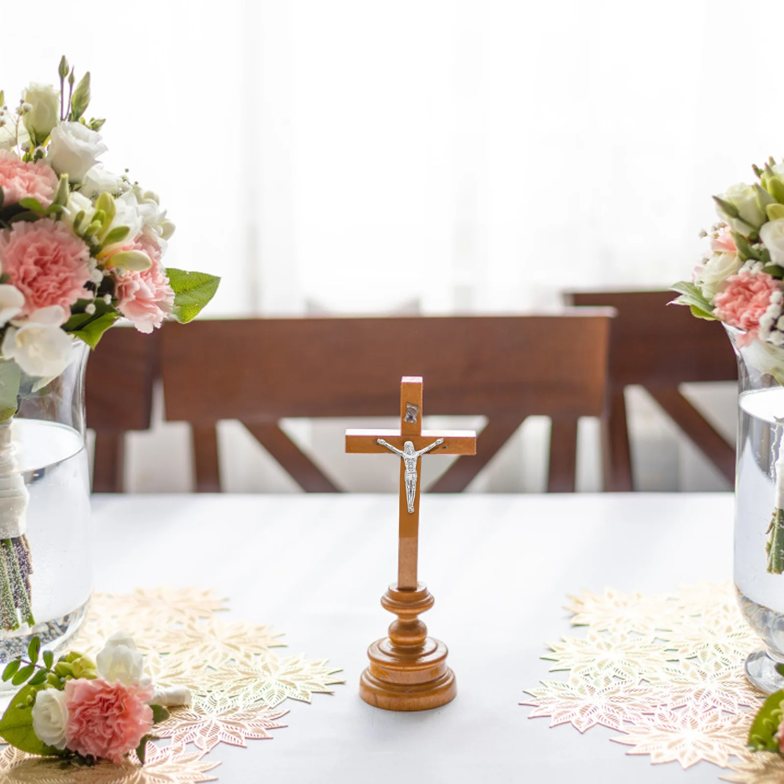 

10Pcs Mini Jesus Metal Cross Charm Crucifix Pendant for DIY Jewelry Making Religious Cross Decorations Catholic Home Sculpture