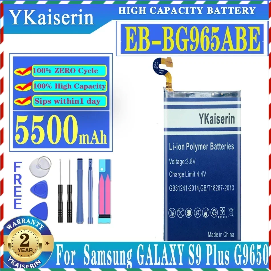 

Аккумулятор ykaisin для Samsung GALAXY S9 Plus, S9Plus, G9650, S9 +, G965F, аккумулятор для телефона 5500 мАч