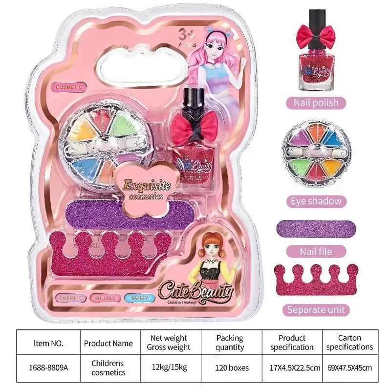 Kinderen Make-Up Kit Lipgloss Oogschaduw Nagellak Bestand Niet-Giftige Make-Up Prinses Meisje Cosmetica Wasbaar Kerstcadeau Voor Kind