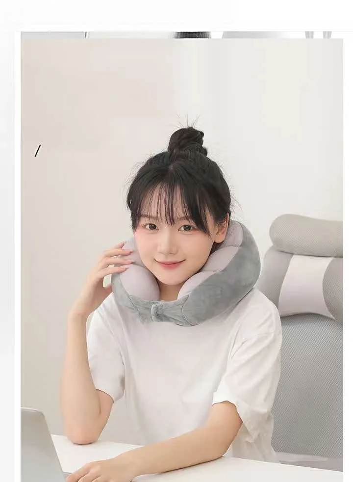 Crystal Velvet EPS Beads Flexible Twist Travel Office Nap 360 neck Support Pillow