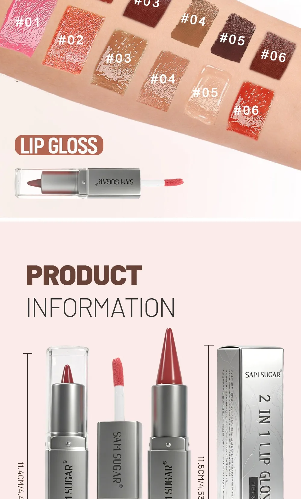 2-in-1 Lipliner & Lipgloss, Doppelseitiger Feuchtigkeitsspendender Nicht-Klebender Lippenstift, Matter Samt-Lipliner mit Glänzendem Aufpolsterndem Lipgloss – Detail 10