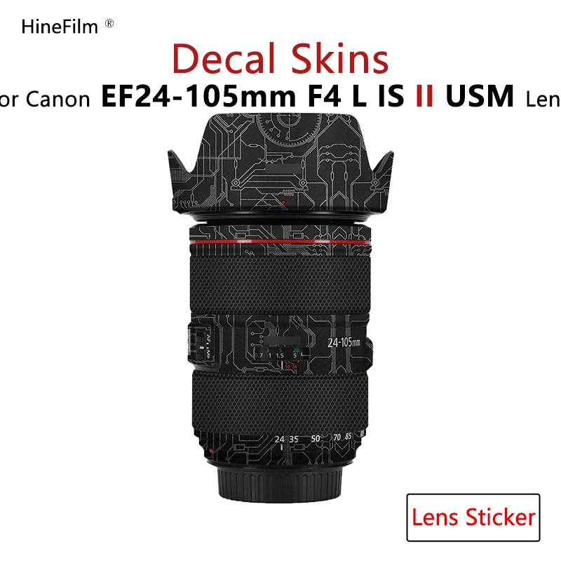 Hinefilm Skin for Canon EF24-105 F4 II Lens Sticker 24 105 Wrap Cover For Canon EF 24-105mm f/4L IS II USM Lens Decal Skin 24105