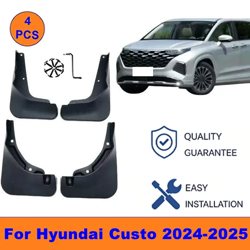 

4Pcs Mud Flaps For Hyundai Custo 2024-2025 - Splash Guards Front&Rear Wheel Fender Mudguards Car Exterior Protection Accessories
