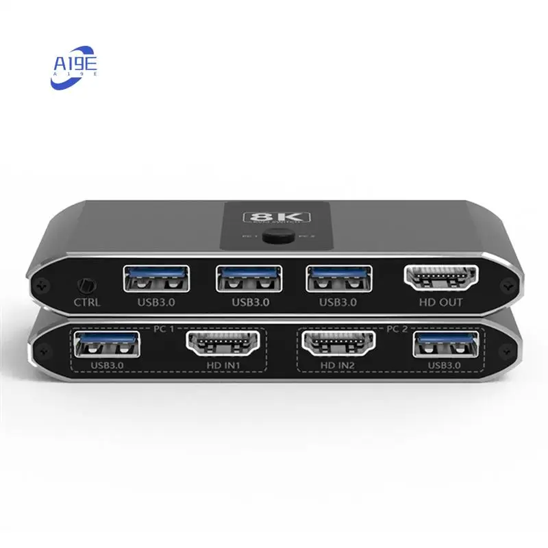 

A19E-KVM Switch 8K Ultra-Clear Screen Switch 2-In And 1-Out -Compatible Switch 4K120hz Line Control Switch