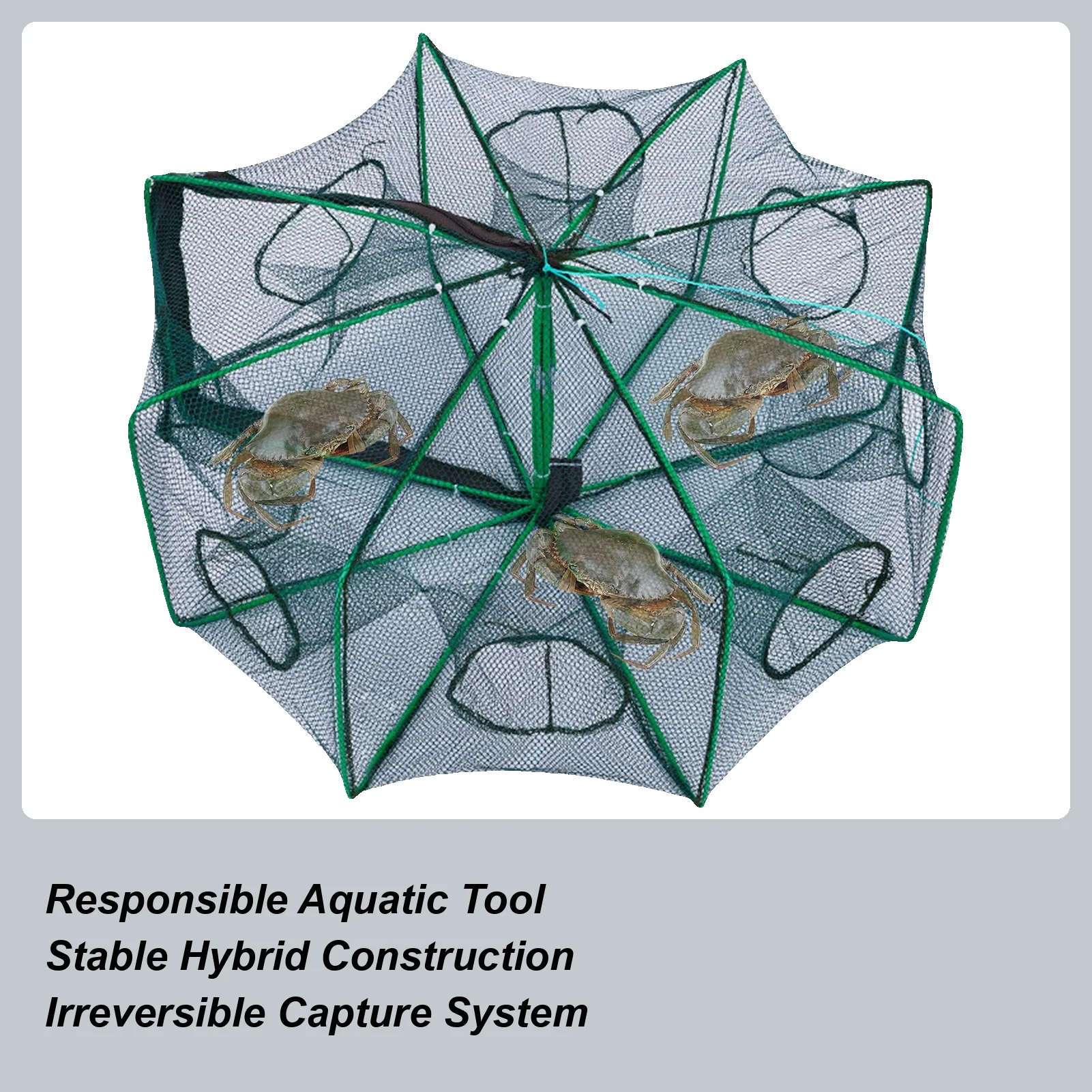 ザリガニトラップ折りたたみカニケージ折りたたみ釣りトラップネットケージ海水淡水カニエビ池湖カヤック