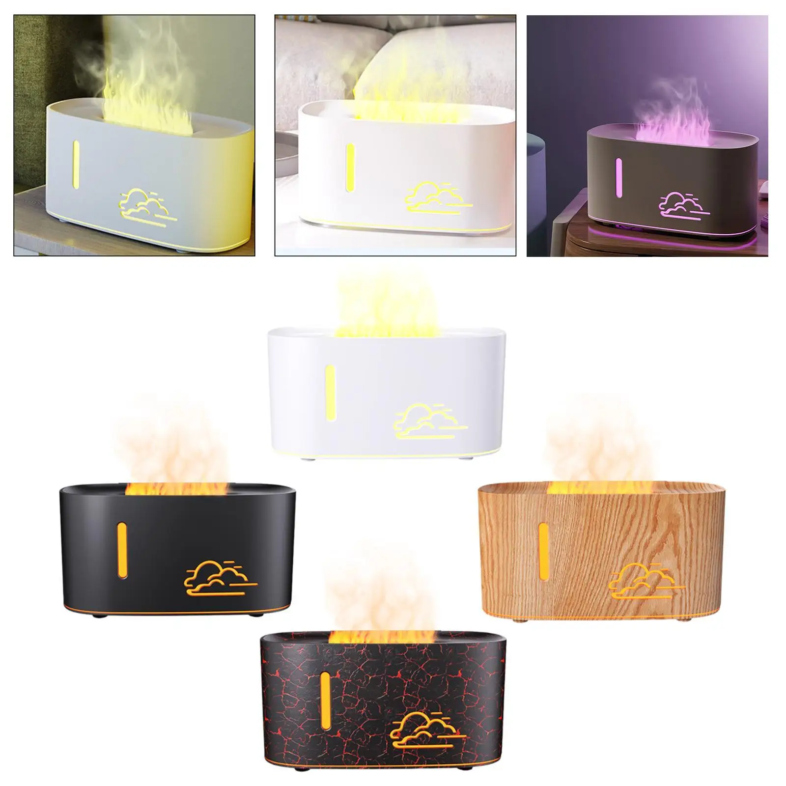 

Увлажнитель воздуха с пламенем, 2-режимный увлажнитель с диффузором для спальни, йоги, офиса