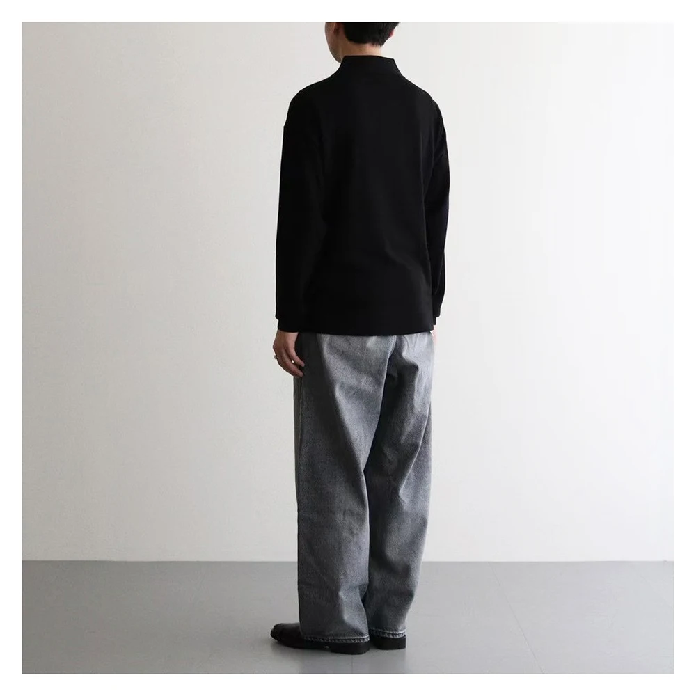 

Джинсы Aphaper Sg Denim TwoTu Carbon Bla свободного кроя с высокой талией, микро-конусной посадкой и эффектом потертости, молодежные широкие брюки для повседневной носки