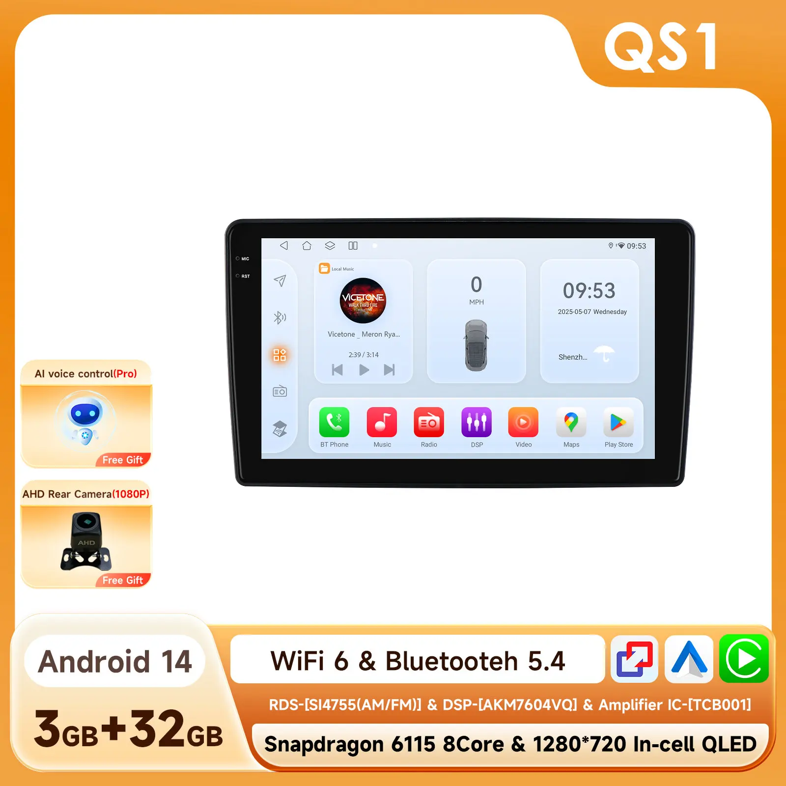 Draadloze CarPlay Android Auto autoradio voor Fiat 500 2016 2017 2018 2019 GPS intelligente systemen stereo multimedia autoradio 4G