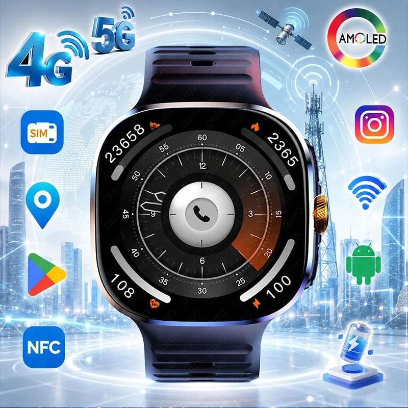 2026 Neue 4G 5G SIM Skalierbare Drehbare Kamera Smartwatch NFC GPS Sportmodus Gesundheitsüberwachung Bluetooth-Anruf IP67 Smartwatch