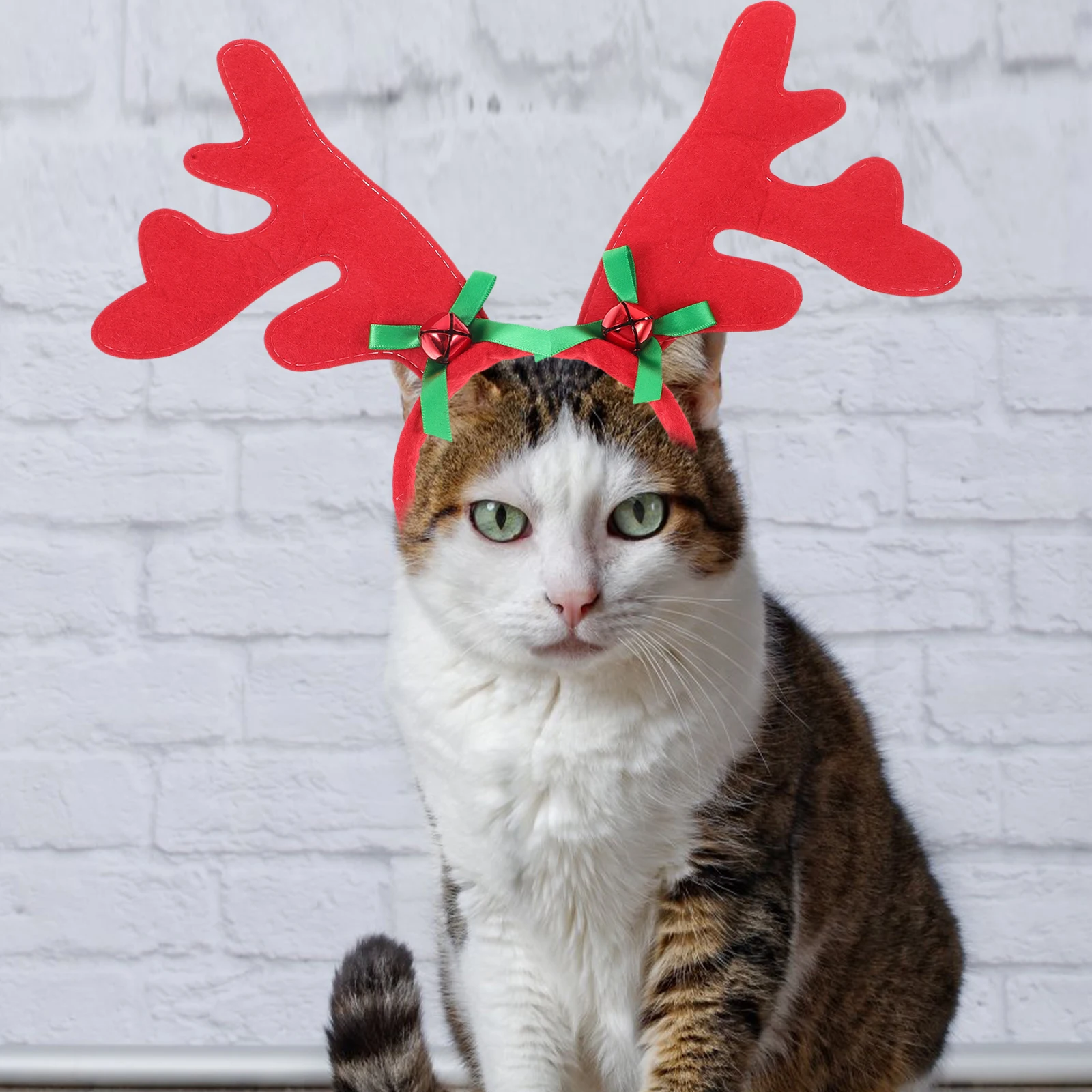 

Christmas Pet Headb Red Antlers for Dog Cats Adjustable Size Lightweight Festive Props Cosplay Party Accessories