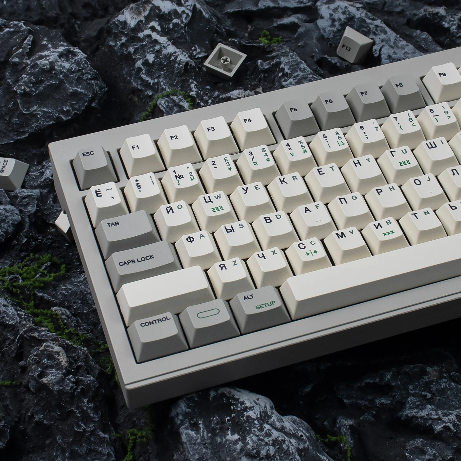 

Retro Russian Keycaps Dye Sublimation Cherry Profile PBT Keycap Sets For MX 61/64/87/96/104 Mechanical Keyboard