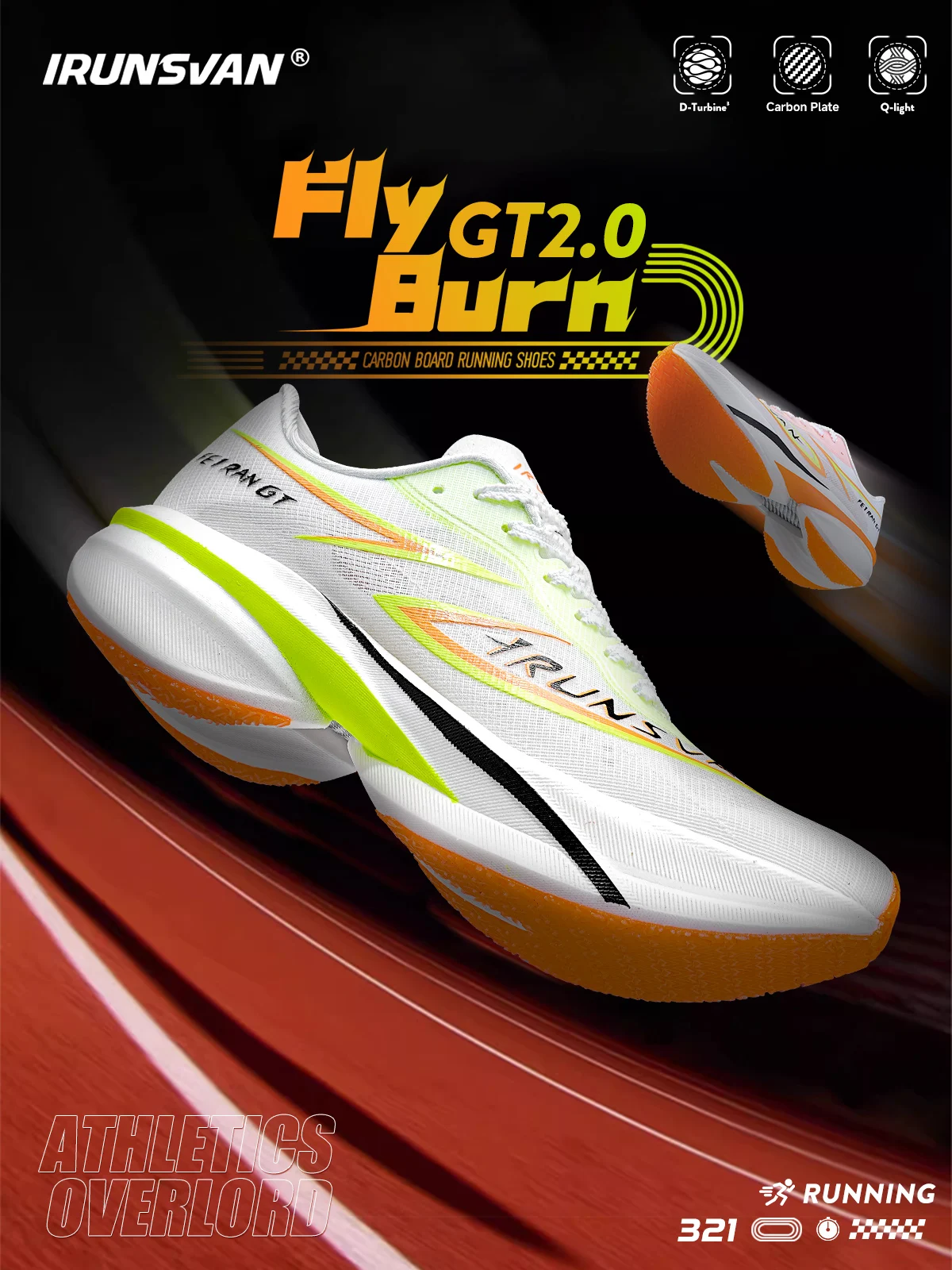 IRUNSVAN Unisex Training Running Shoes Full-Length Carbon Plate Antibacterial Shock Absorbing Speed Boost 106