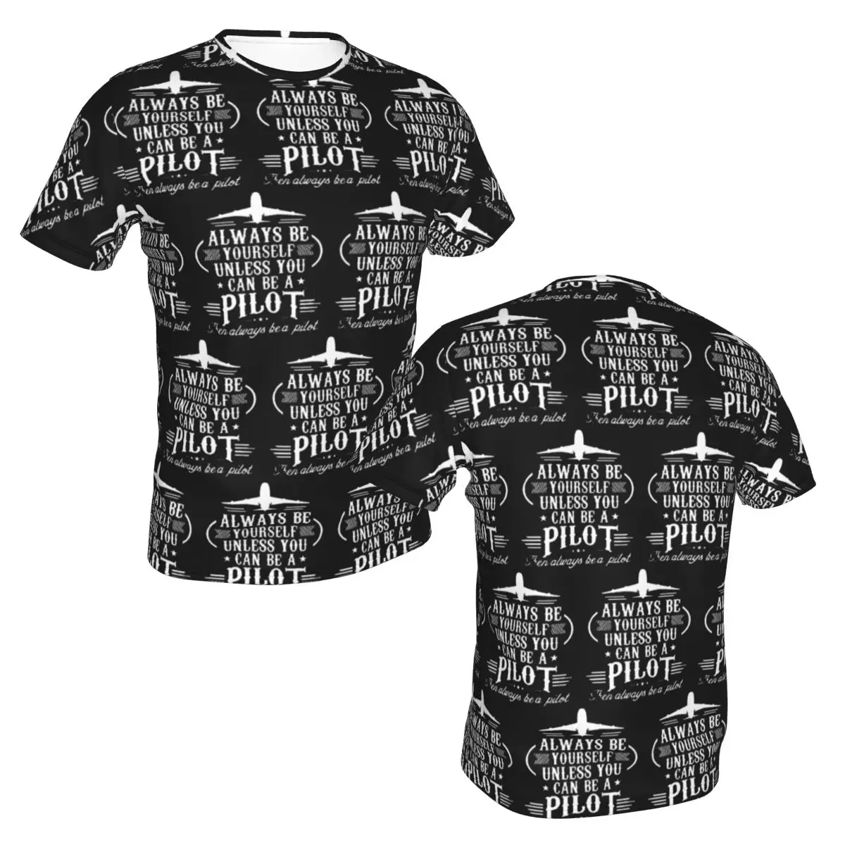 100% Cotton Born To Fly Captain Stripes Flight Pilot Aviation Aviator Airplane T-Shirt Men's Fashion T Shirt Men Shirts Tops