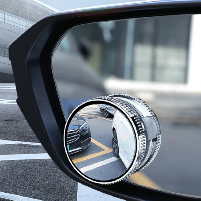 2Pcs Car Rear View Mirror Wide Angle Rearview Blind Spot Mirror Suction Cup HD Convex Mirror for Parking Safe