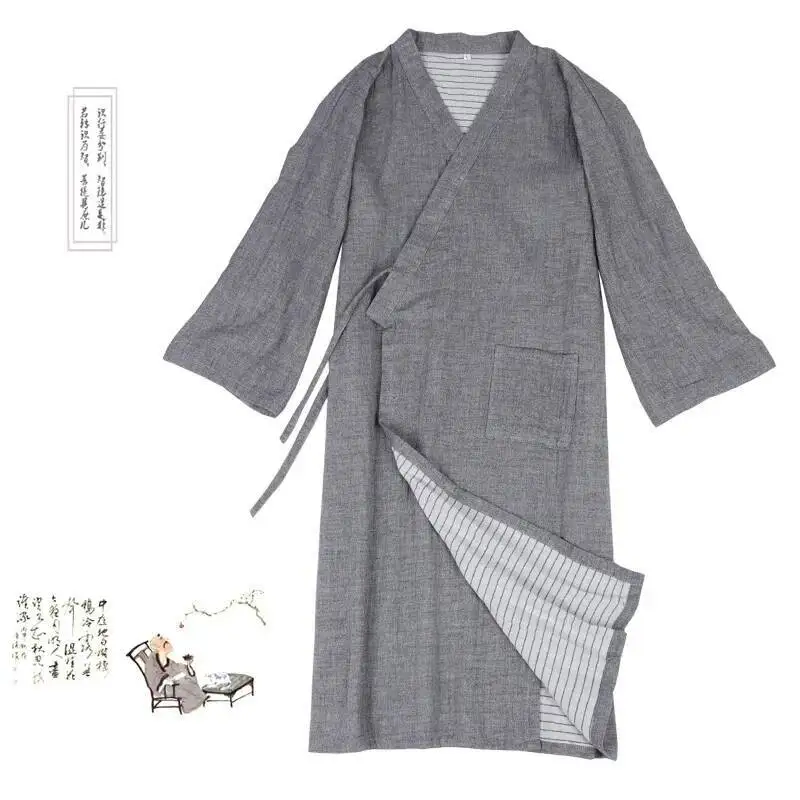 

Японский традиционный халат, кимоно, одежда для сна, юката, ханьфу, пижамное платье, японская домашняя рабочая одежда, органический хлопок, пальто Aodai Haori