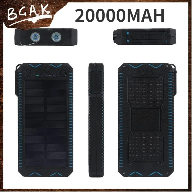 New Style BCAK 20000mAh USB NEW  Large-capacity Mobile Power Supply Selling  Cigarette Lighter Solar Charging Treasure Outdoor