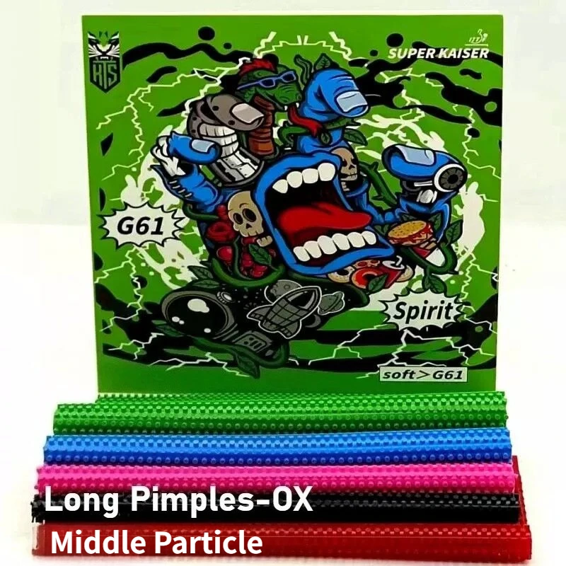 super-kaiser-g61-ox-long-pimples-colorful-table-tennis-rubber-middle-particle-ping-ping-rubber-super-weird-sinking-resistant