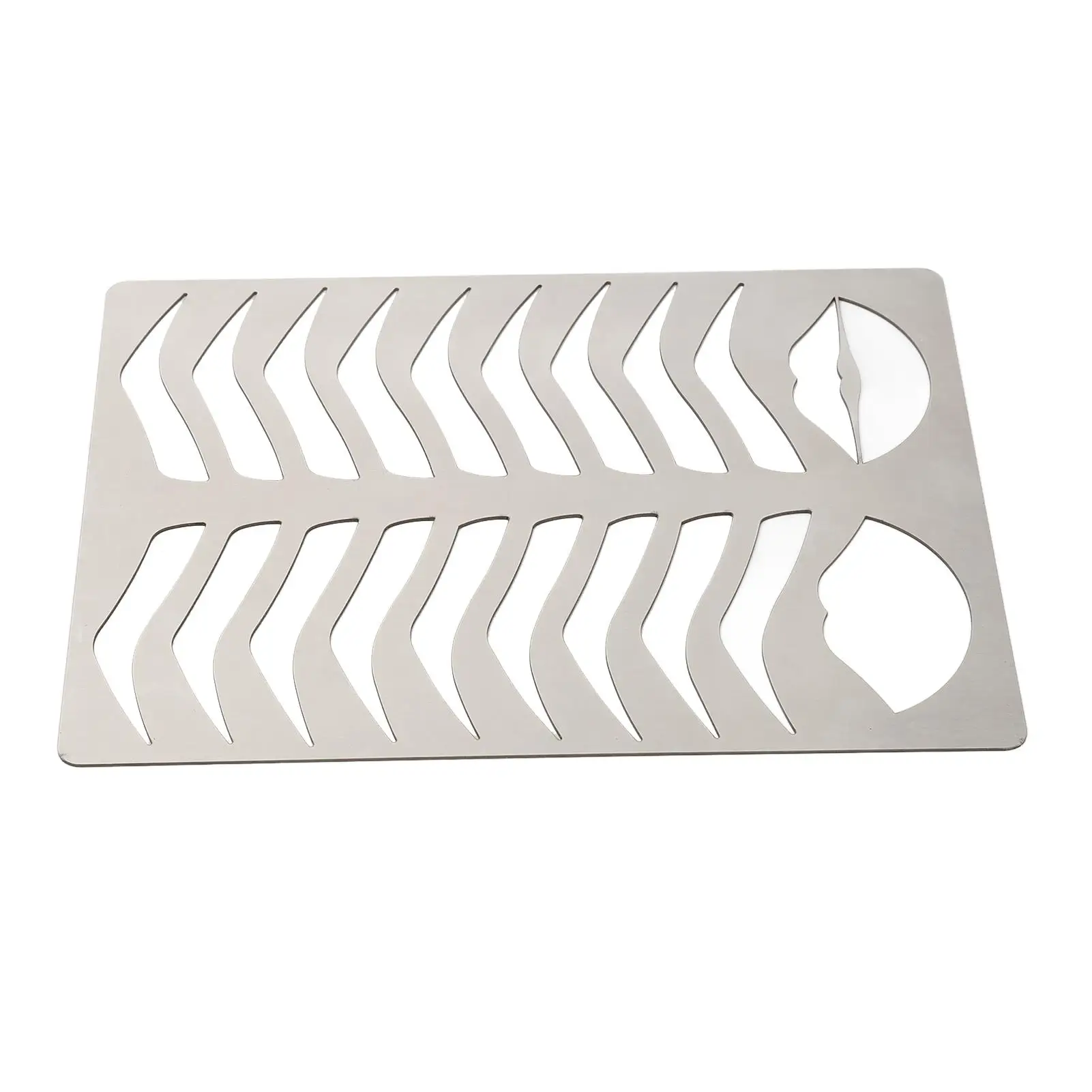 Durable Brow & Lip Stencils - Stainless Steel, Easy Clean, Thickened Design for salon Use