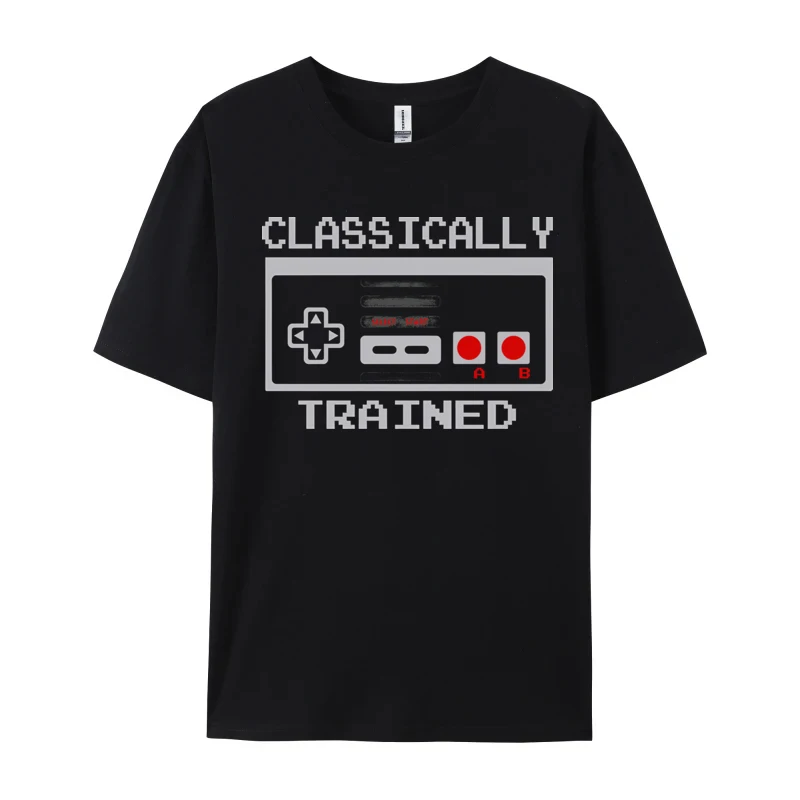 Game controller T-shirt NES Classically Trained Vintage Cotton Tee Shirt Plain T Shirt Slim Fit Europe