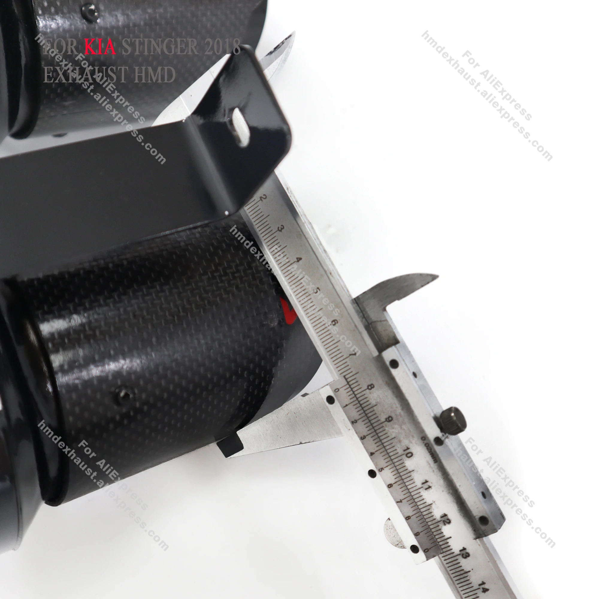 HMD exhaust system For KIA Stinger 2018+ 3.3T carbon fiber tailpipe matte tips non-destructive installation