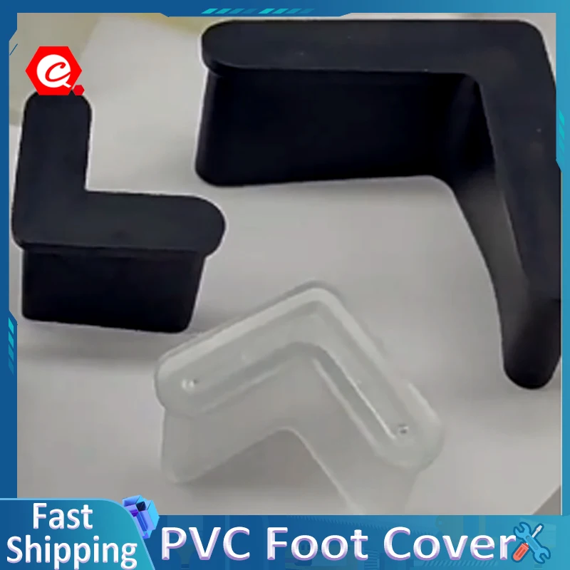 Black/Transparent PVC Furniture Table Chair Foot Cover L-shaped Triangle Angle Iron Non-Slip Scratch Protector Pad