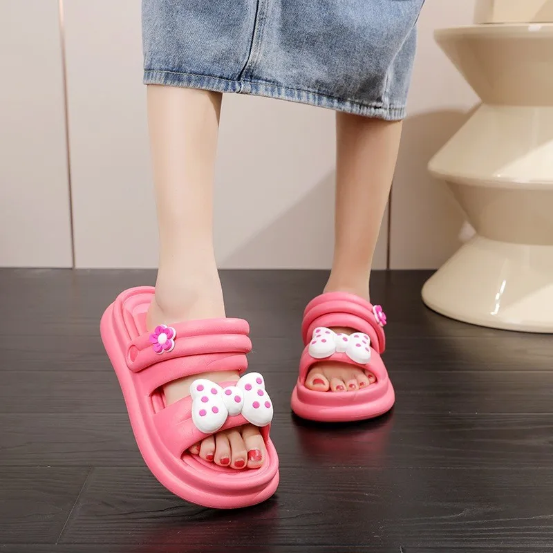 

New 2024 Women Sandals EVA SoftButtery-Knot Sandals For Girls Slippers Outdoor Beach Slides Non-Slip Summer Shoes