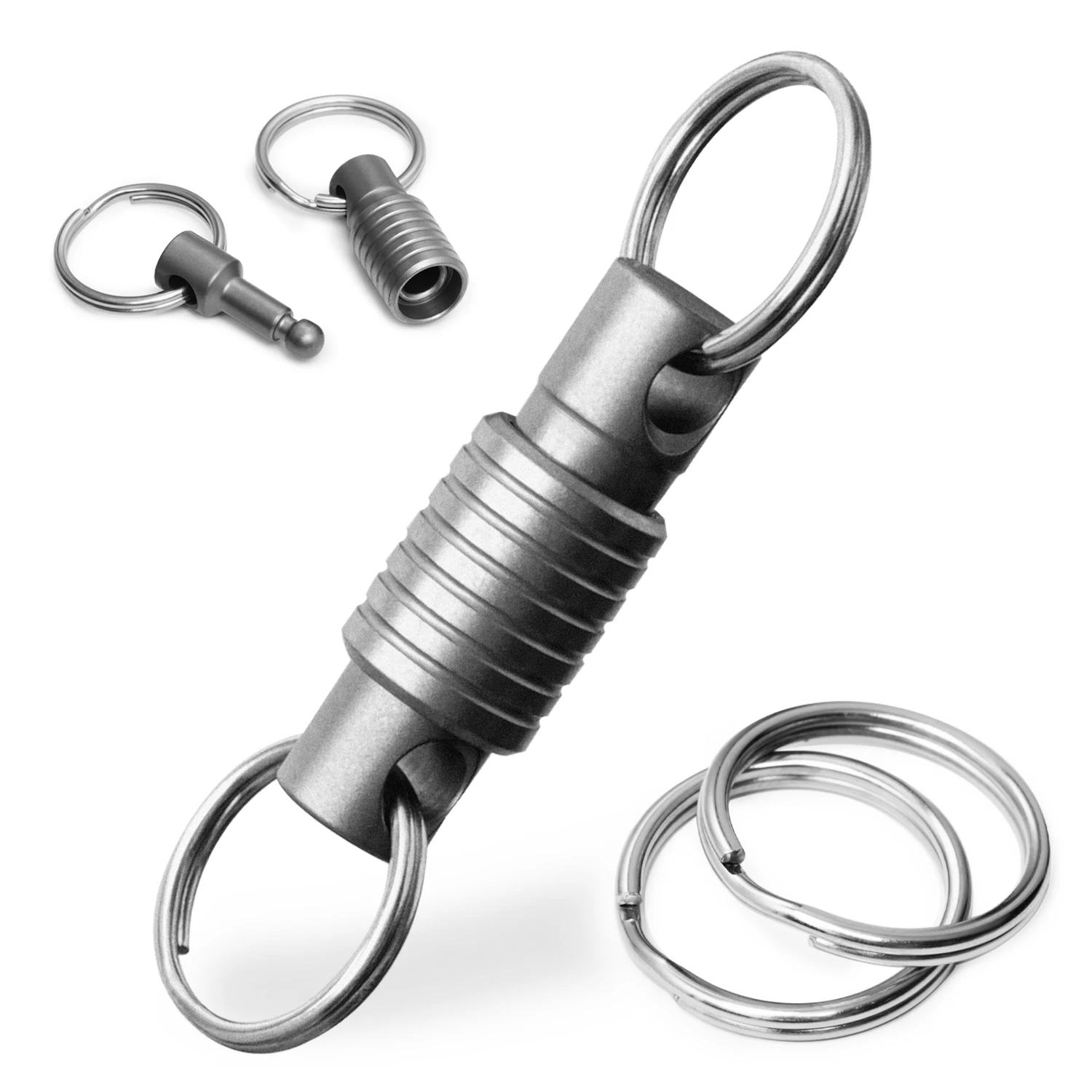 Titanium Alloy Keychain EDC Multifunctional Outdoor Tool Portable 360 ° Rotation Quick Pull Buckle With A Large Circle