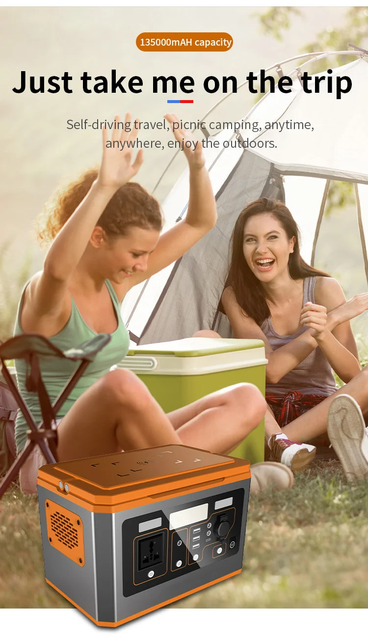 Mietubl 500W 135000mAh outdoor power  Uninterrupted battery for self-driving tourBoth computer and refrigerator can be used