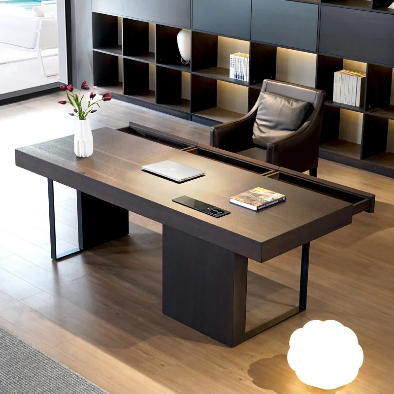 مكتب خفيف فاخر وحديث وغرفة معيشة إيطالية بسيطة ومكتب كبير للدراسة في المنزل #3