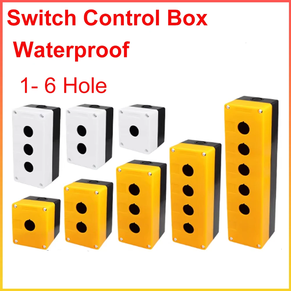 1pcs 22mm Waterproof Button Switch Control Box 1/2/3/4/5/6 Hole Button Emergency Stop Dustproof Waterproof Boxs
