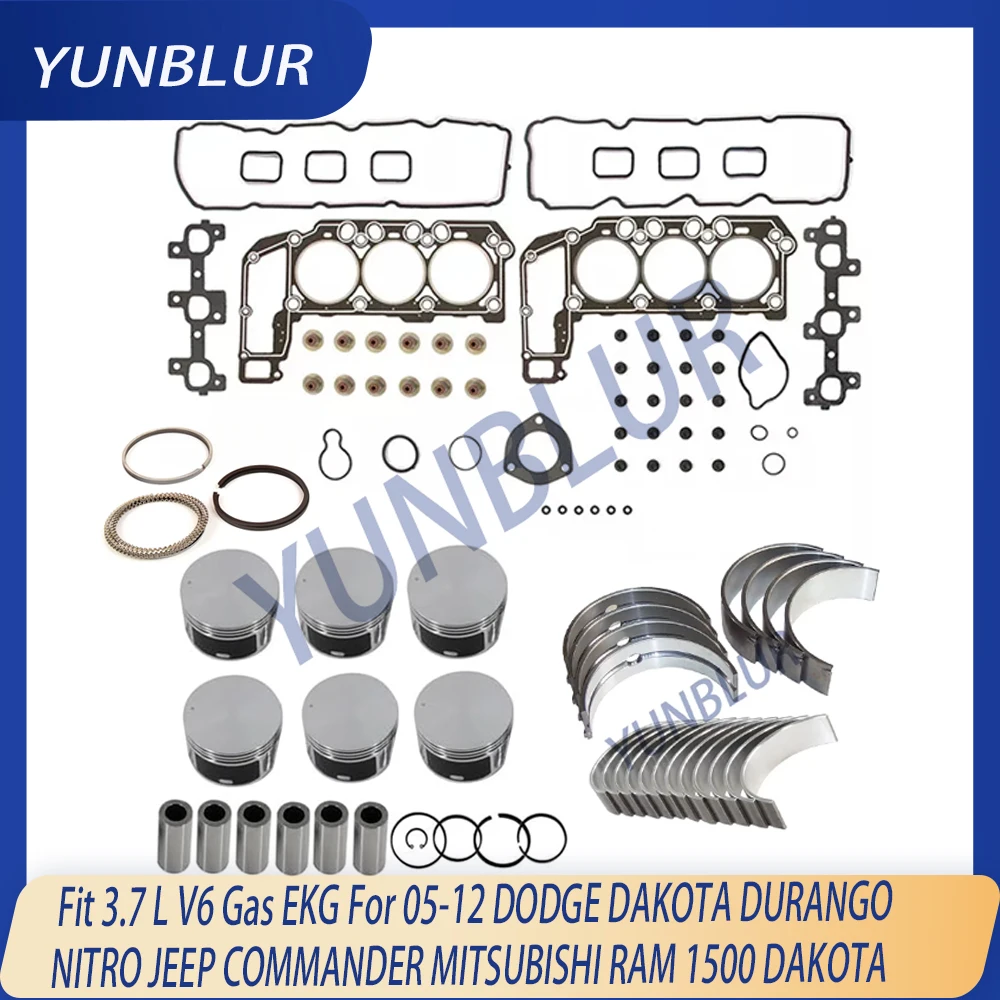 

STD Reuild Full Gasket Piston & Ring Bearing Kit Fit 3.7 L V6 GAS SOHC EKG 05-12 For JEEP GRAND CHEROKEE LIBERTY DODGE RAM 1500