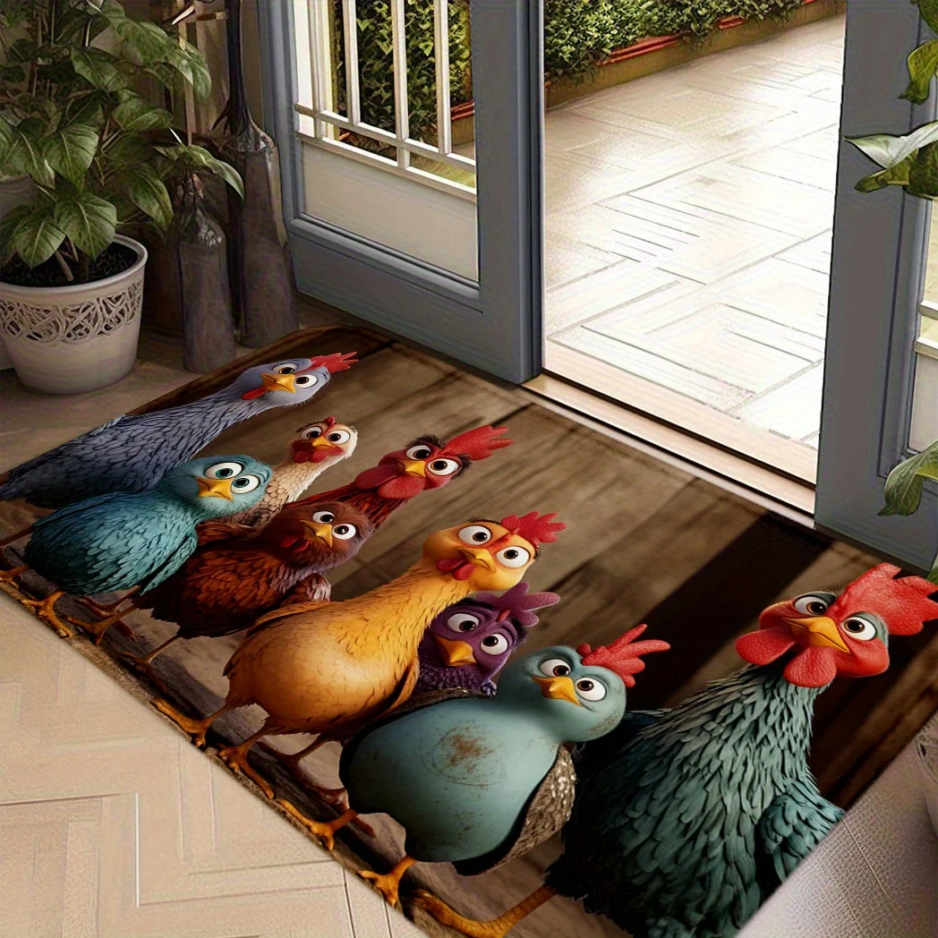 

Embroidered Floral Strawberry ArtSoft Floor Mat, Absorbent and Quick-Drying, Non-Slip, Machine Washable, with Home Decoration