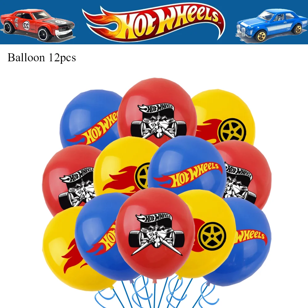 Hot Wheels Kids 1st Number Balloon Set Racing Birthday Party Supplies Baby Shower Boy Party Decoration Latex Balloon Set