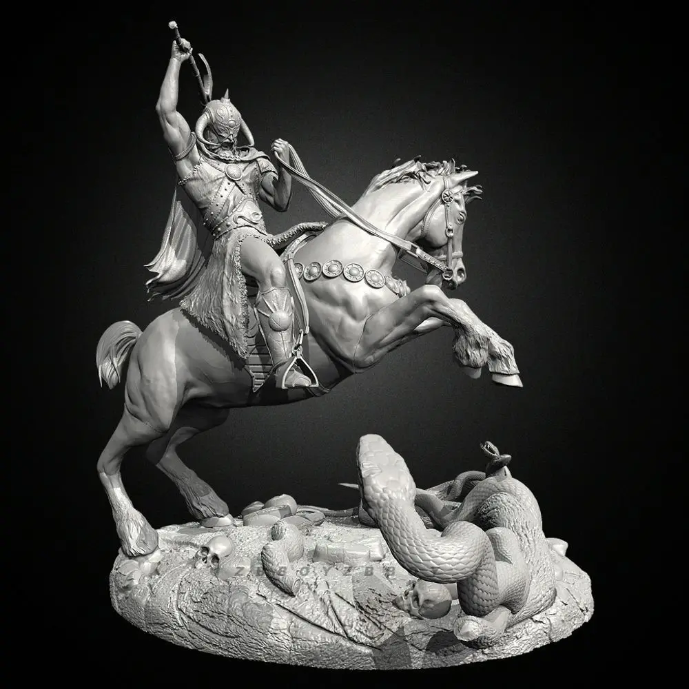 100mm 150mm The God of Eliminating Evil Resin Soldier White Model Assembly Model 3D Printed DIY Coloring Figurines