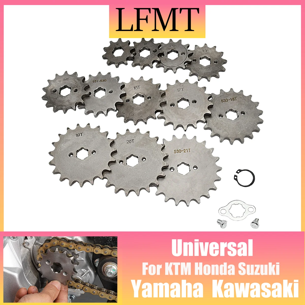 

530# 20mm 10T-19T Front Engine Sprocket For KAYO BSE SSR SDG Dirt Pit Bike ATV Quad Go Kart Moped Buggy Scooter Motorcycle