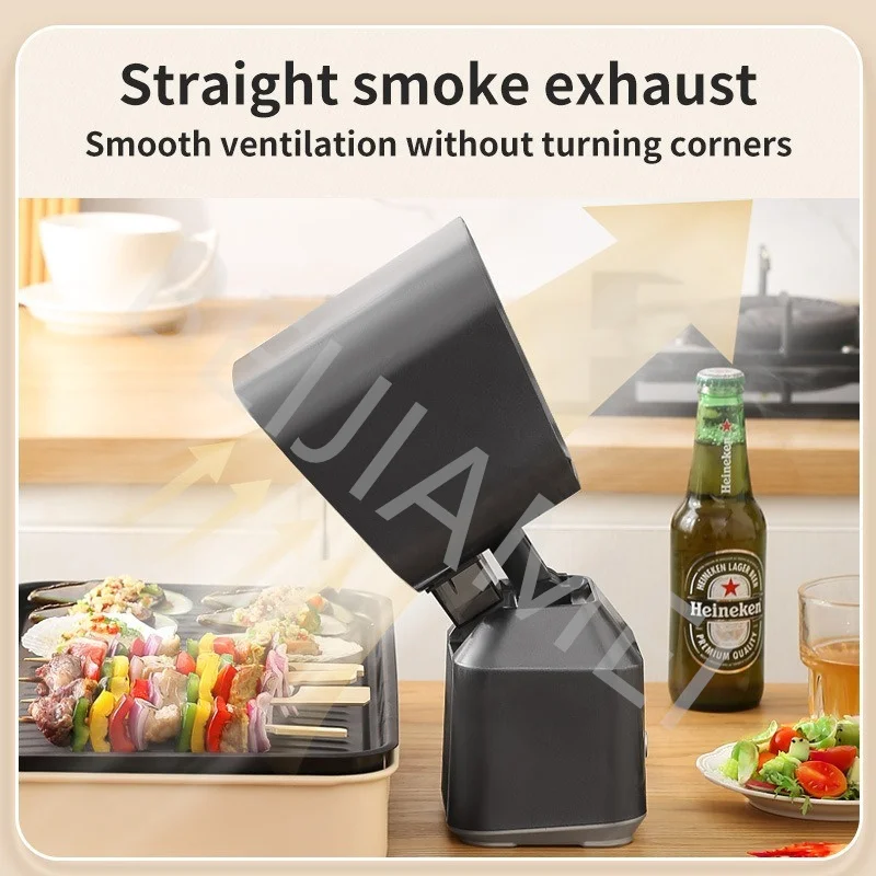 BEIJAMEI 가정용 소형 데스크탑 레인지 후드, 휴대용 데스크탑 강풍 레인지 후드, 배기 선풍기, 바베큐 USB 흡입 쿠커