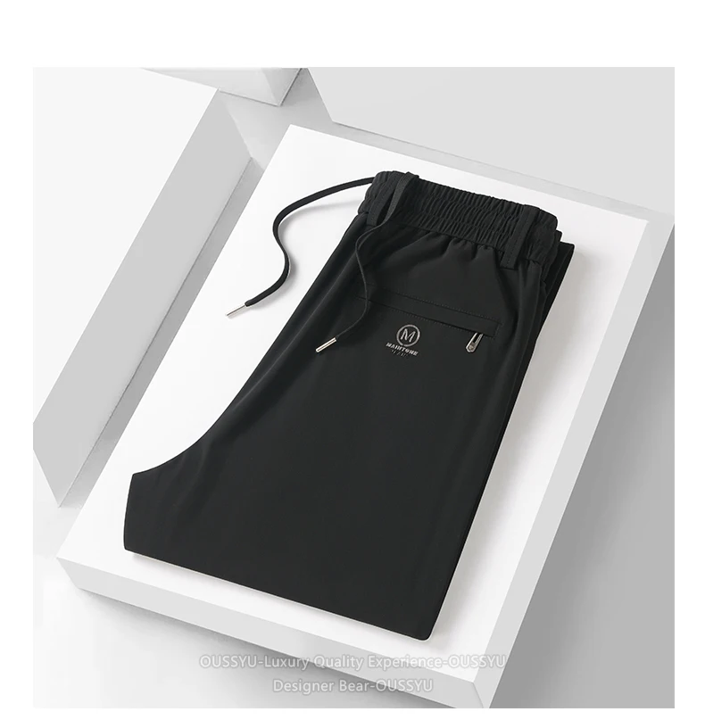 Hochelastische Herrenhose mit Vier-Wege-Stretch, Lässige Slim-Fit-Jogginghose mit Elastischem Kordelzug, Atmungsaktive Hose in Übergrößen bis 5XL – Detail 11