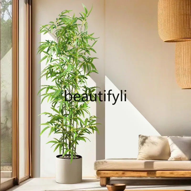 Simulation bamboo potted plant ornament zen green plant window floor decoration plant landscaping fake bamboo