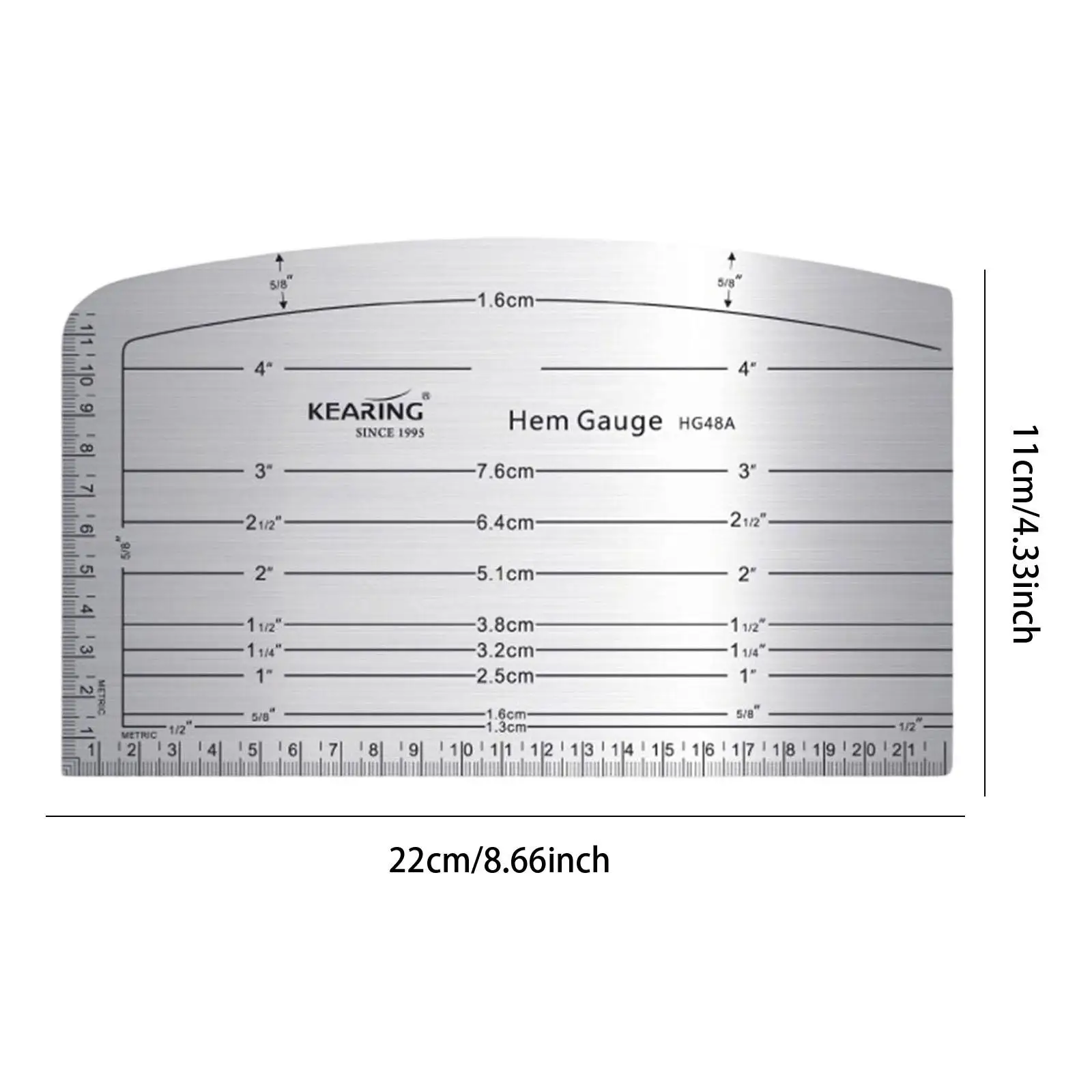 

Hem Gauge DIY Quilting Tool Portable Handcraft Sewing Craft Tool Hem Ruler for